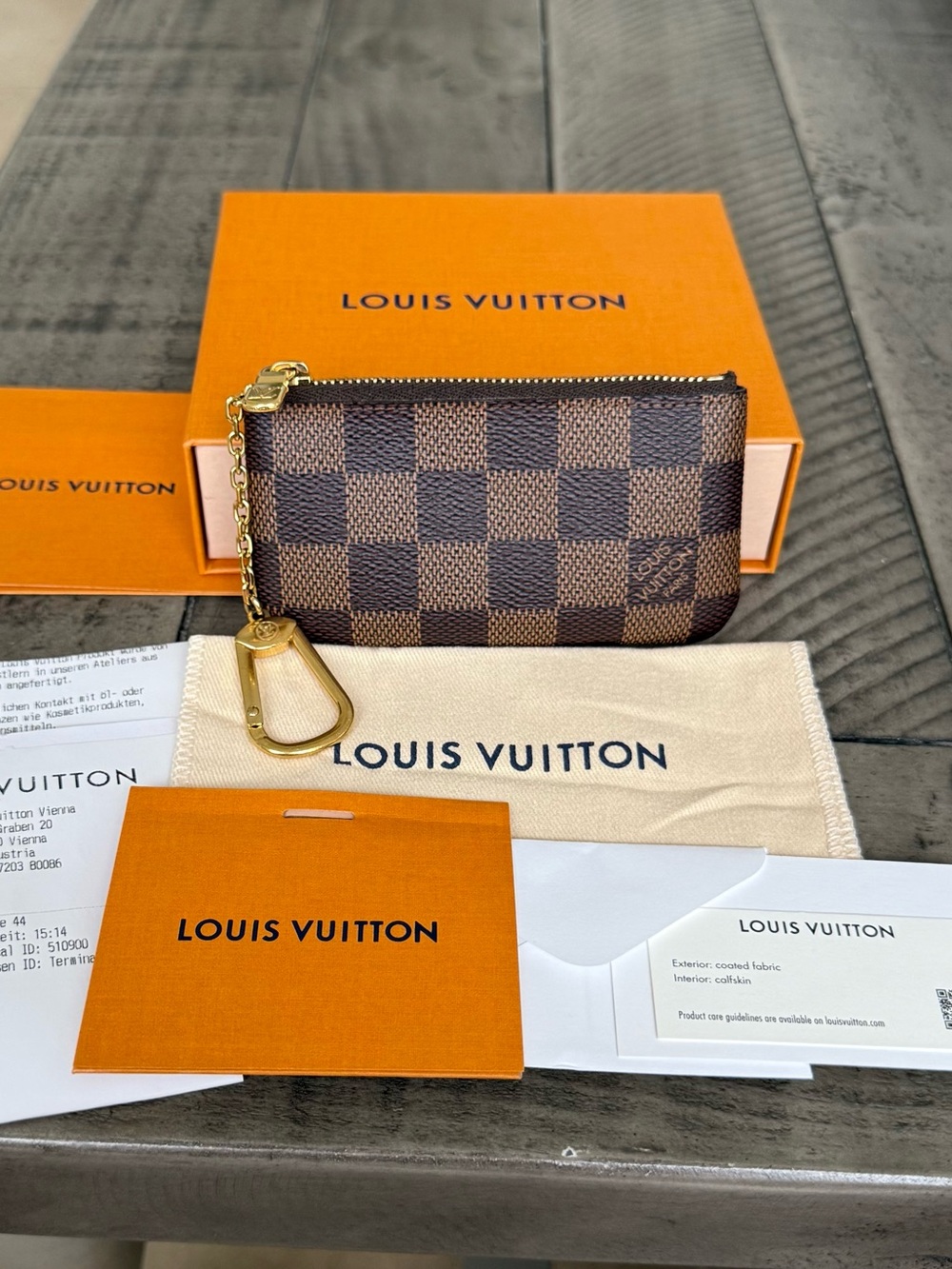 Louis Vuitton Key Pouch Damier Ebene N62658 NWT New With Tags